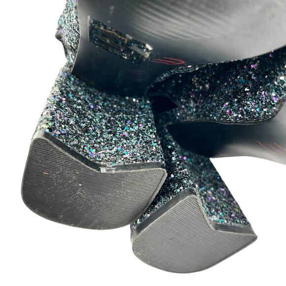 Shelly's London‎ Women's Chester Slingback Glitter Block Heel Pumps Size 6.5 - Picture 12 of 15